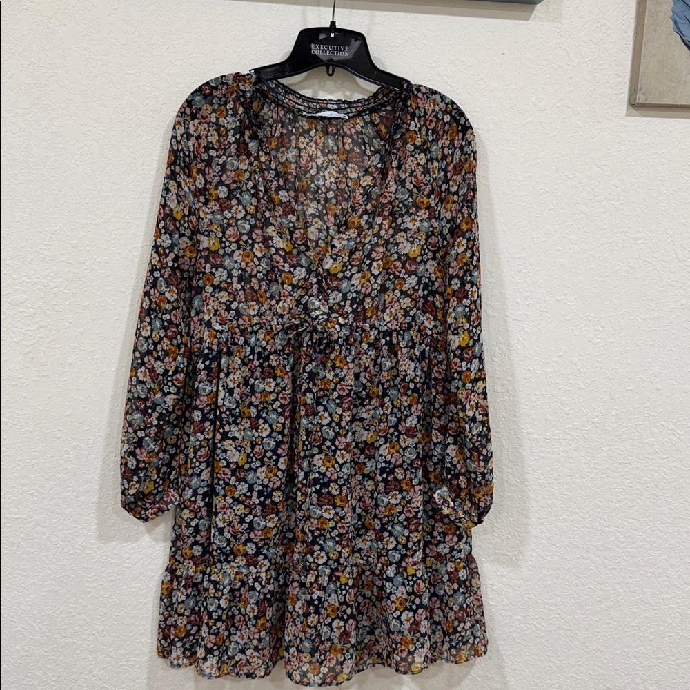 Zara Black Floral Print Top